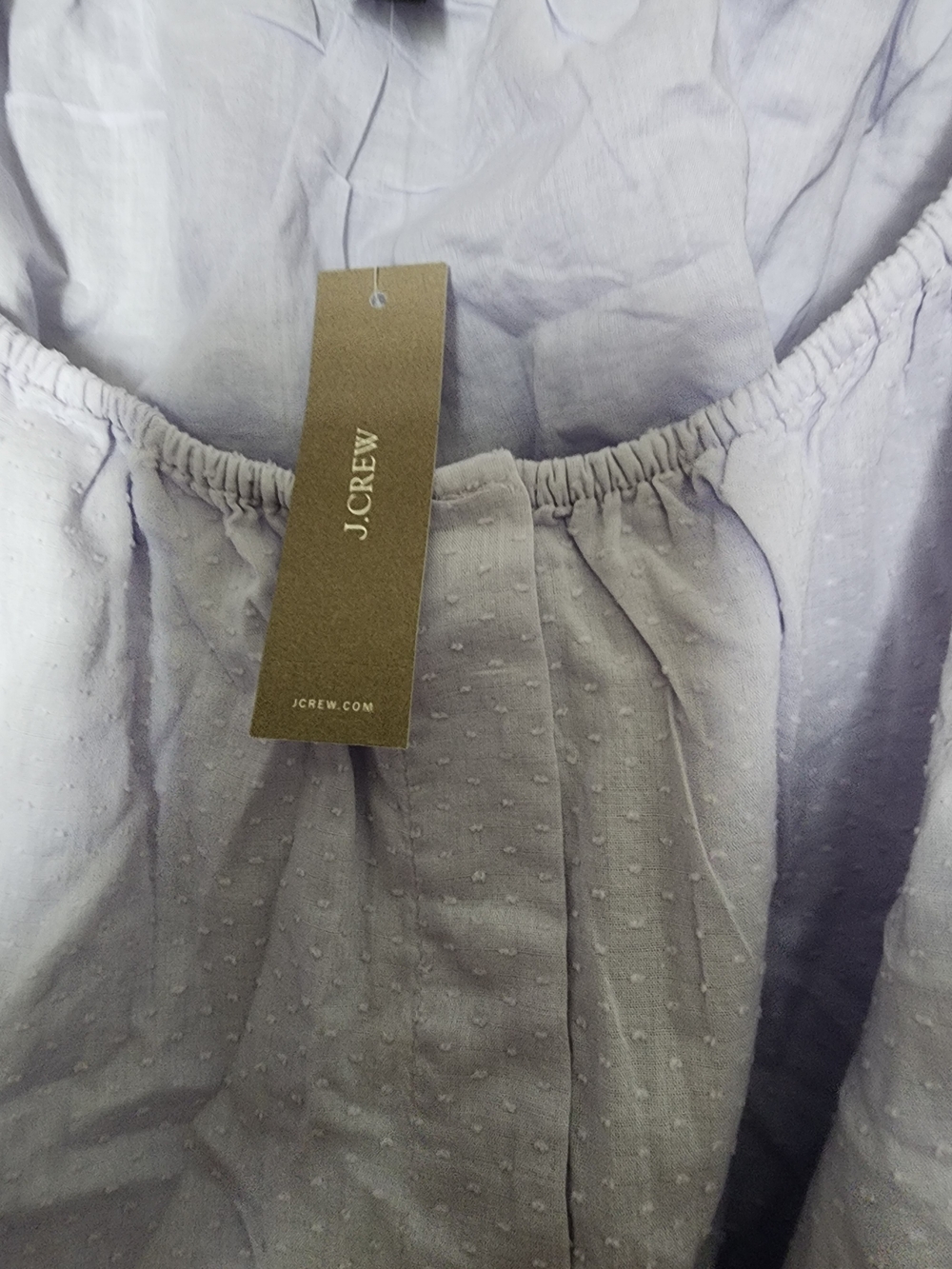NWT J. Crew Light Lavender Off-Shoulder Blouse - Picture 3 of 4